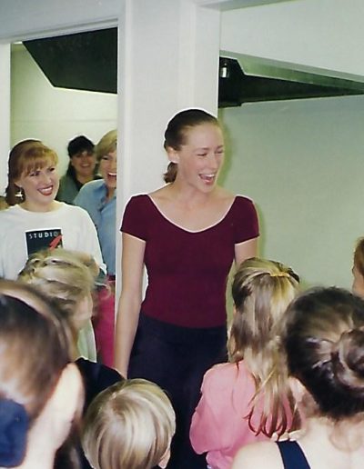 Stephanie Young with dance class